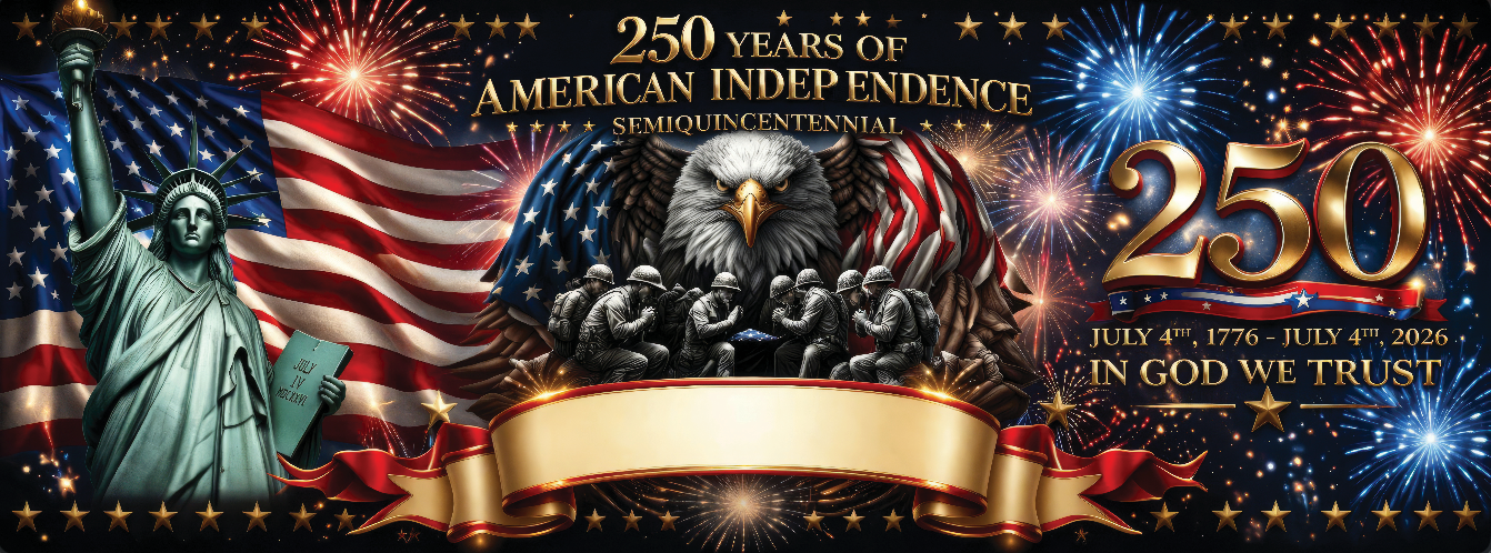 America 250 Personalized Family Banner (8ft x 3ft) – Limited Edition Patriotic Outdoor Banner